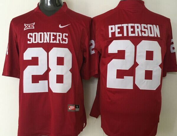 NCAA Youth Oklahoma Sooners Red #28 peterson red jerseys